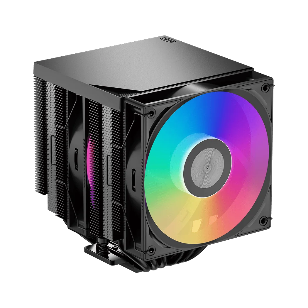 Кулер для процессора/ CPU Cooler PCCooler RT620Pro TC ARGB BK (265W, 4-pin PWM, 157.5mm, Al/Cu, 6x6mm, 2x120mm, 73.32CFM, 34.9dBA, 2200RPM, S: 1851/1700/1200/115X, AM5/AM4, black)