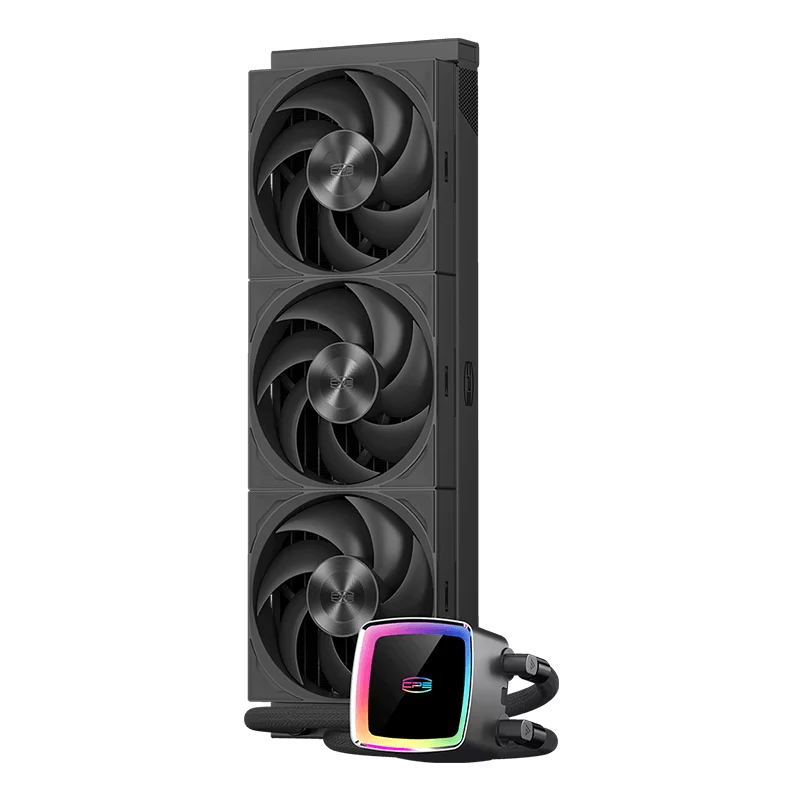 Система охлаждения/ Water Cooling System PCCooler DE360 MAX BK (300W, 360mm, Black, ARGB Pump, Fans: 3x120mm, 66CFM, 34.3dBA, 2200RPM/ Pump height 54mm, 15dBA, 2600RPM, Rad thickness 27mm/ S: 1851, 17
