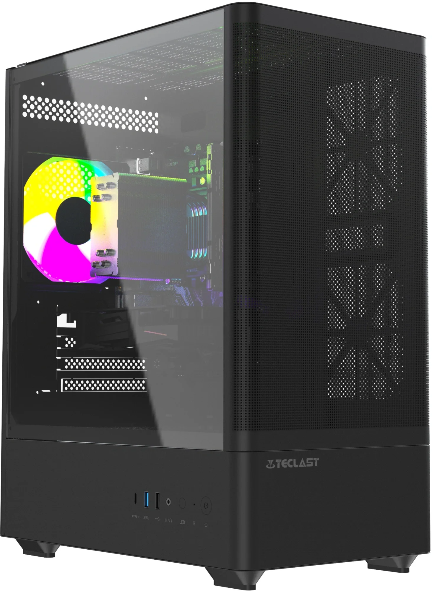 Компьютер Teclast G03 Ryzen 5 5600 (3.5) 16Gb SSD512Gb RTX3050 6Gb Windows 11 Pro GbitEth WiFi BT 400W черный (G03 560016G5123050BKRU)