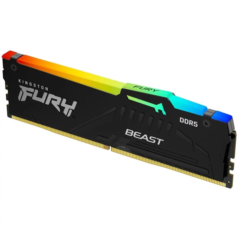 Память оперативная/ Kingston 32GB 6400MT/s DDR5 CL32 DIMM FURY Beast RGB XMP (KF564C32BBA-32)