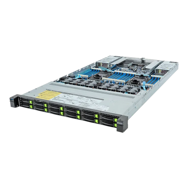Шасси серверное Gigabyte Server Platform R183-S96 / 1U / 2xIntel (Gen 4/ 5) / 2xHS / 32xDIMM / 12xSFF NVME/ SAS/ SATA / 2xGbE / 2xOCP 3.0 / 2xFHHL / 2x1600W / Rails (R183-S96-AAV1)