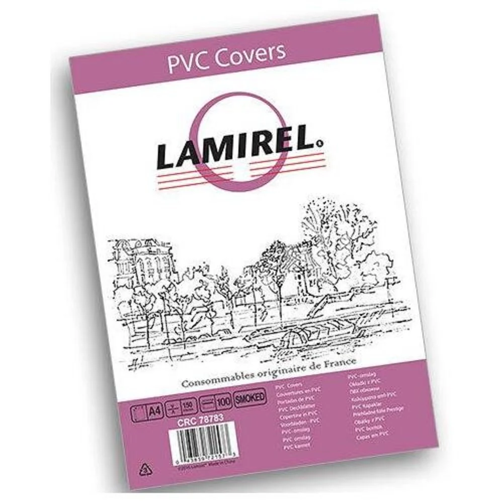 Обложки Lamirel Transparent A4, PVC, дымчатые, 150мкм, 100 шт. (LA-78783)