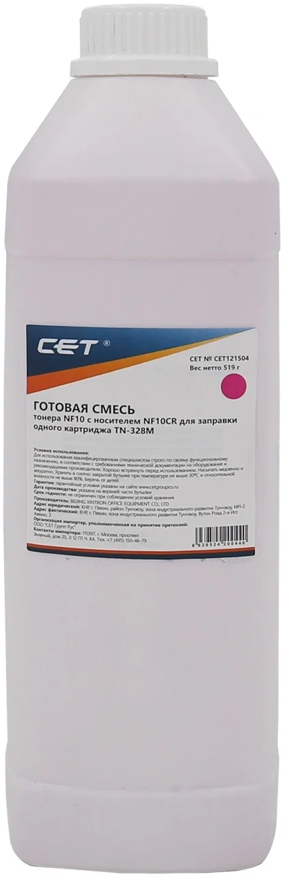 Тонер Cet CET121504 пурпурный бутылка 486гр. для принтера bizhub C250i, bizhub C300i, bizhub C360i, DEVELOP: ineo+ 250i, ineo+ 300i, ineo+ 360i