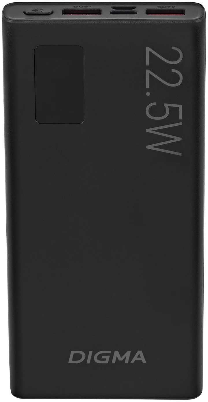 Мобильный аккумулятор Digma DGPF10A 10000mAh QC3.0/PD3.0 22.5W 3A 2xUSB-A/USB-C черный (DGPF10A22PBK)