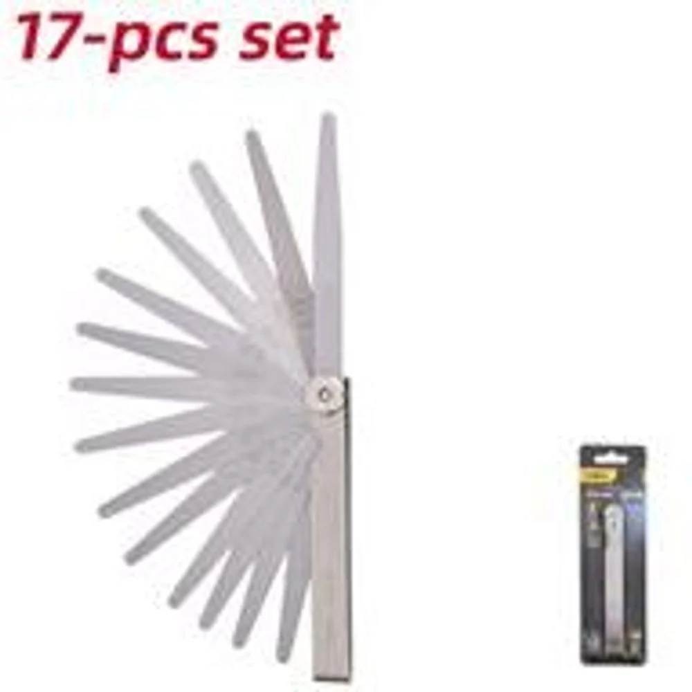 Набор измерительных щупов для проверки зазоров Deli DL9502 17 шт, 0,02-1,00 мм, сталь 65Mn