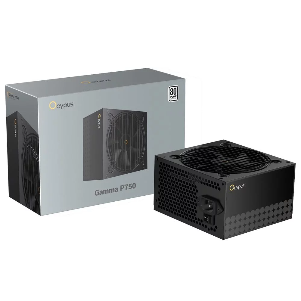 Блок питания 750W Ocypus Gamma P750 BK (ATX, 80+, APFC, 20+4 pin, 120mm fan, PCI-E 6+2Px4, 6xSATA) (Gamma-P750-W1HDBK024X-EU)