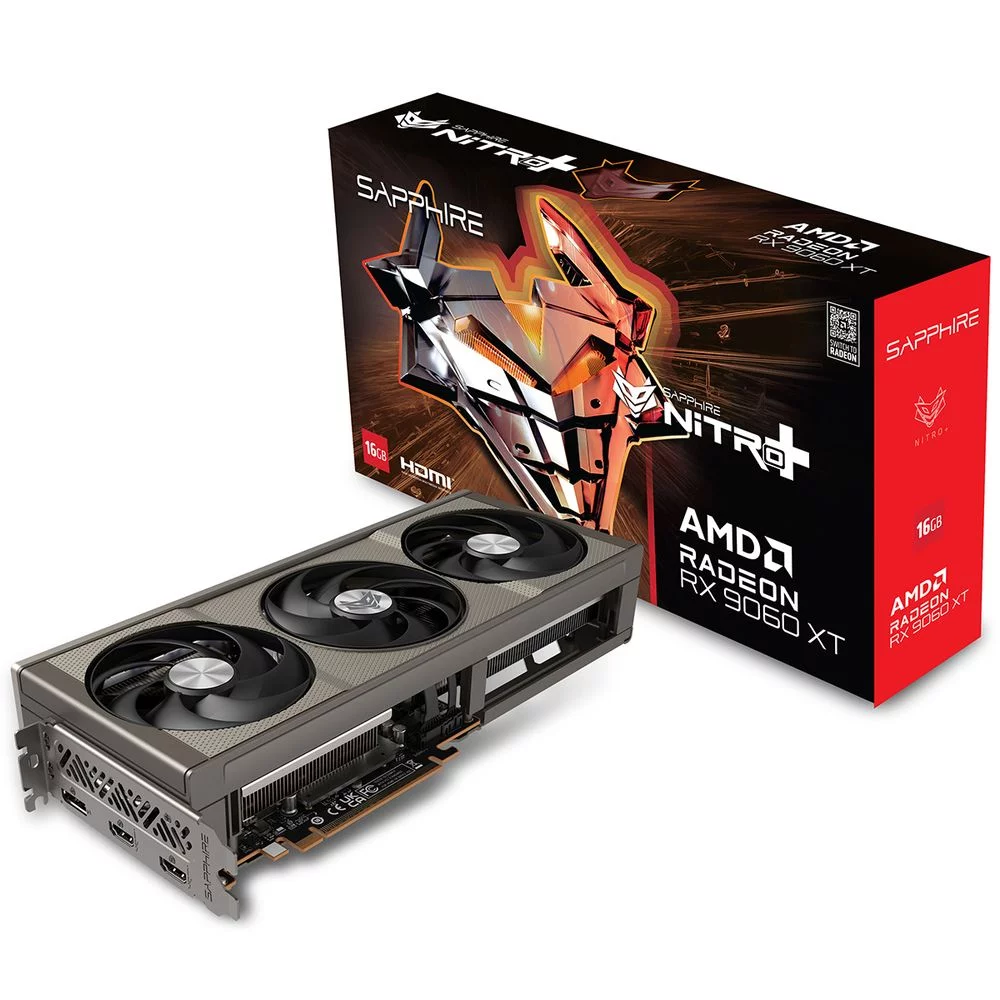 Видеокарта Sapphire PCI-E 5.0 11350-01-20G NITRO+AMD RADEON RX 9060 XT GAMING OC 16GB DUAL AMD Radeon RX 9060XT 16Gb 128bit GDDR6 2780/20000 HDMIx2 DPx1 HDCP Ret