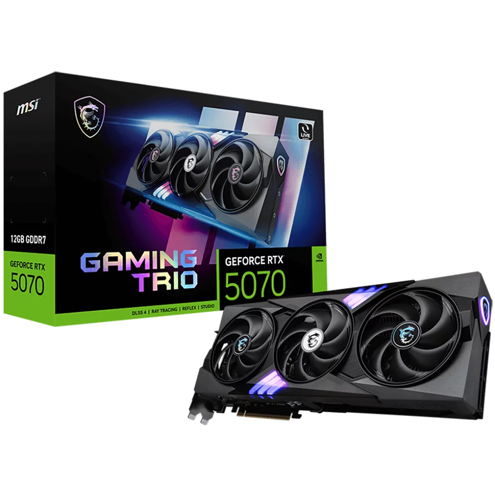 Видеокарта MSI PCI-E 5.0 RTX 5070 12G GAMING TRIO NVIDIA GeForce RTX 5070 12Gb 192bit GDDR7 2512/28000 HDMIx1 DPx3 HDCP Ret