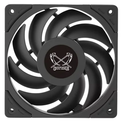 Кулер для корпуса/ Case Cooler Scythe Wonder Tornado 120 (120x120x26mm, 4-pin PWM, 60.29CFM, 26.88dBA, 2000RPM, Black) (WT1225FD20-P)