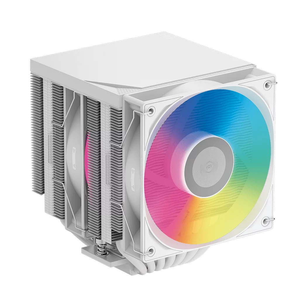 Кулер для процессора/ CPU Cooler PCCooler RT720 TC ARGB WH (270W, 4-pin PWM, 157.5mm, Al/Cu, 7x6mm, ARGB, 2x120mm, 73.32CFM, 34.9dBA, 2200RPM, S: 1851/1700/1200/115X, AM5/AM4, white)