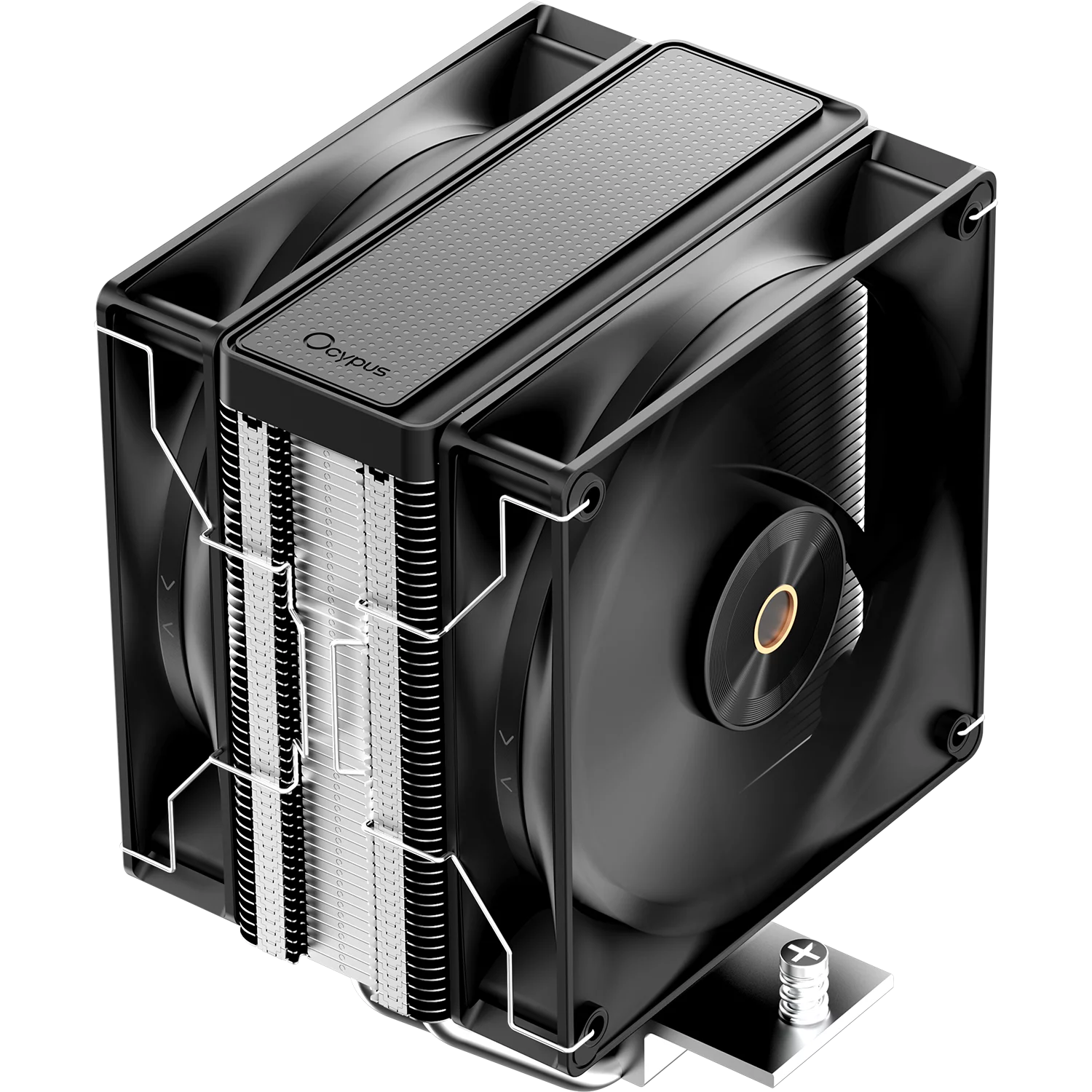 Кулер для процессора/ CPU Cooler Ocypus Delta A40 Elite BK Dual FAN (220W, 4-pin PWM, 156.7mm, Al/ Cu, 4x6mm, 2x120mm, 73CFM, 29dBA, 2000RPM, S: 1851/ 1700/ 1200/ 115X, AM5/ AM4, black) (DELTA-A40-BK2NNWN00X-GL)