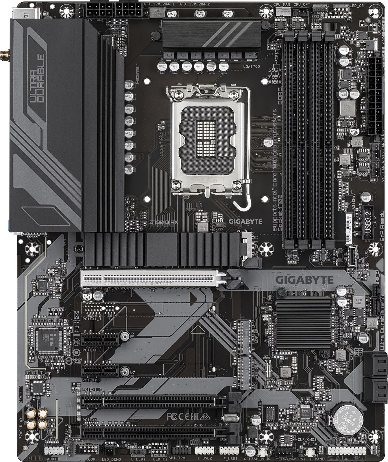 Материнская плата/ MB GIGABYTE INTEL Z790 s1700, 4xDDR5(192GB), HDMI 2.1/DP, 1xPCIe 5.0x16, 1xPCIe 4.0x16, 1xPCIe 3.0x16, 2xPCIe 3.0, 1xLAN (2.5GbE), Wi-Fi, BT, 4xSATA 6Gb/s, 3xM.2, 1xUSB-C, 5xUSB 3.2, 2xUSB 2.0, 1xPS/2, ATX (Z790 D AX)