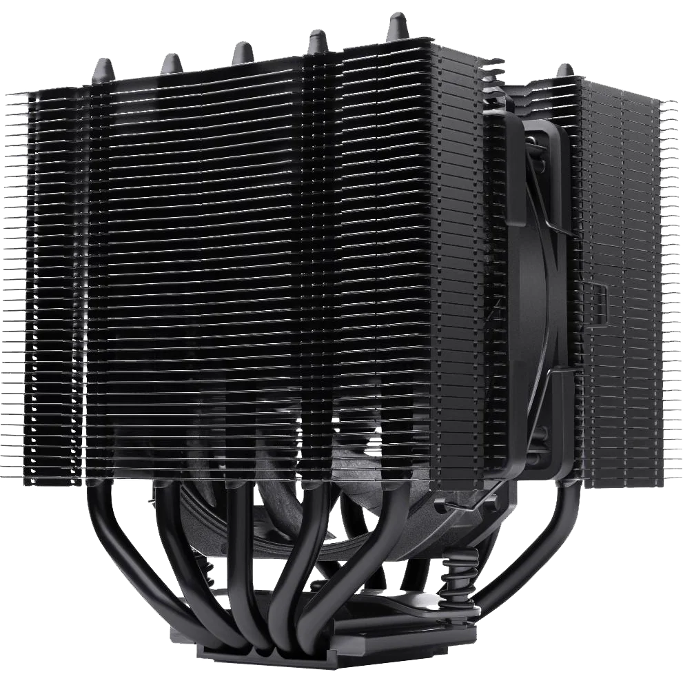 Кулер для процессора/ CPU Cooler Noctua NH-D12L chromax.black (148W, 4-pin PWM, 145mm, Al/Cu, 5x6mm, 1x120mm, 60.1CFM, 22.6dBA, 2000RPM, S: 1851/1700/1200/115X, AM5/AM4, Black)
