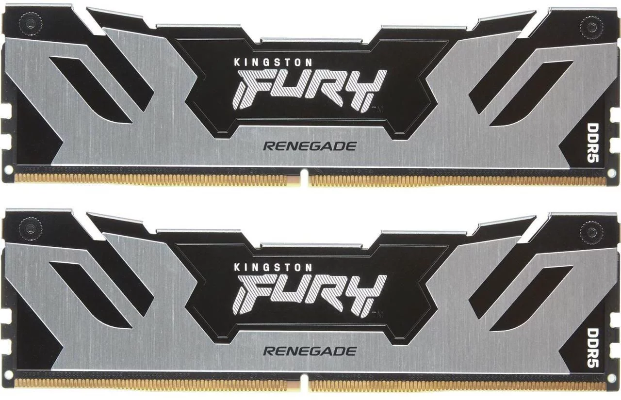 Модуль памяти DDR 5 DIMM 64Gb PC51200, 6400Mhz, Kingston FURY Renegade Silver XMP CL32 (Kit of 2) (KF564C32RSK2-64) (retail)