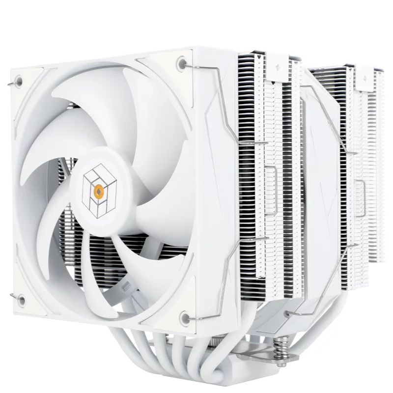 Кулер для процессора/ Thermalright Royal Pretor 130 White (4-pin PWM, 158mm, Ni/Cu, 6x6mm, 1x120+1x130mm, 80.45CFM/81.88CFM, 29.4dBA/28.3dBA, 2150PM/1750RPM, S: 1200, 1700, 1851, 2011, 2066, 115X, AM4, AM5, white) (RP130-WH)