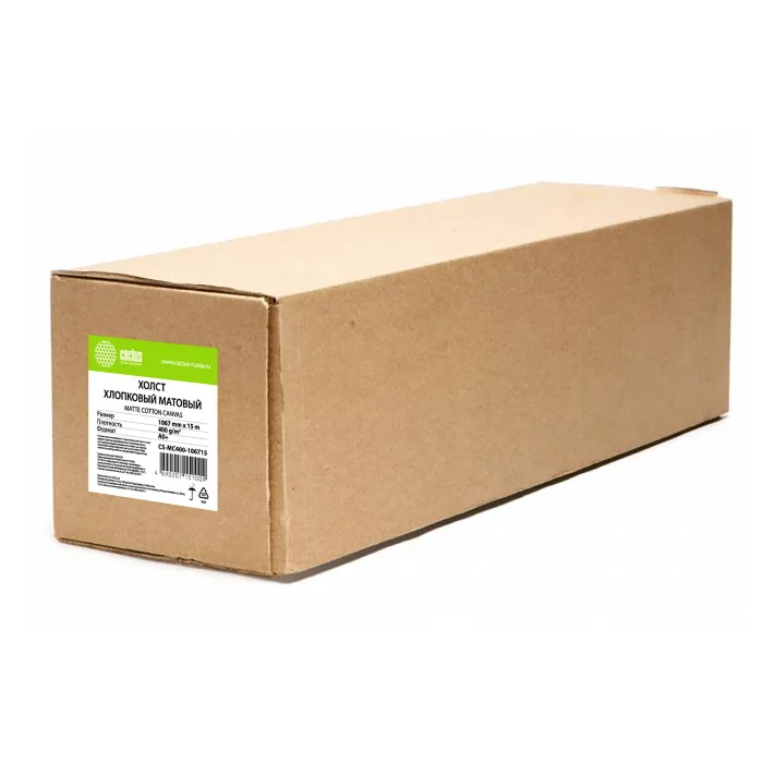 Холст Cactus CS-MC400-106715 42"(A0+) 1067мм-15м/400г/м2/белый матовое универсальная (с покрытием) втулка:50.8мм (2")