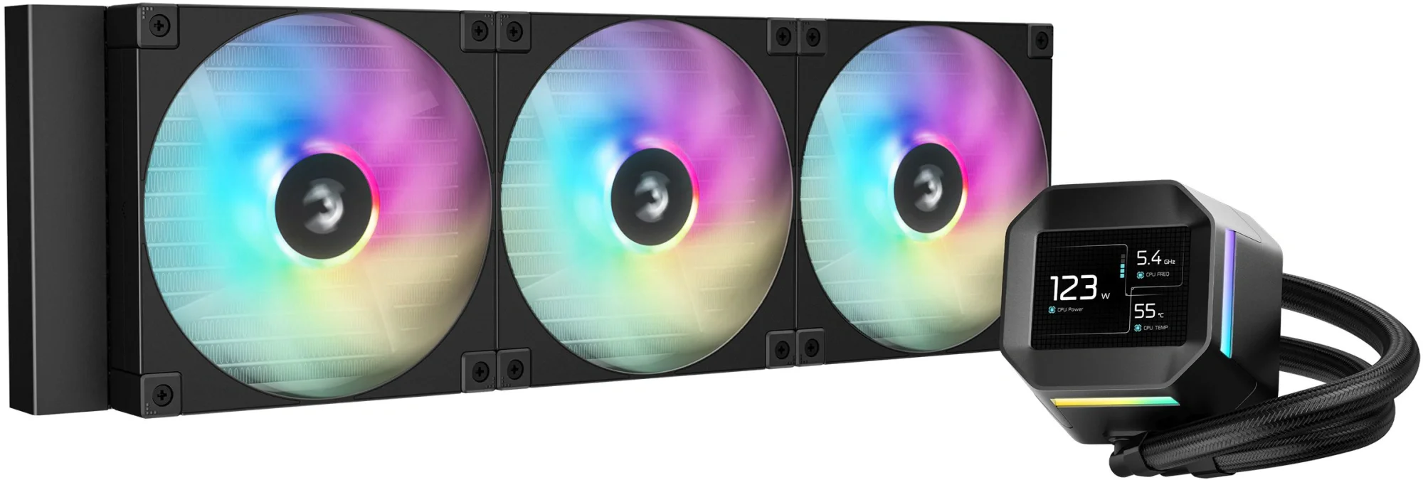 Система водяного охлаждения Deepcool LM420 ARGB Soc-AM5/AM4/1200/1700/1851 черный 4-pin 25.2dB Al LCD 2176gr Ret (R-LM420-BKDMMC-1)