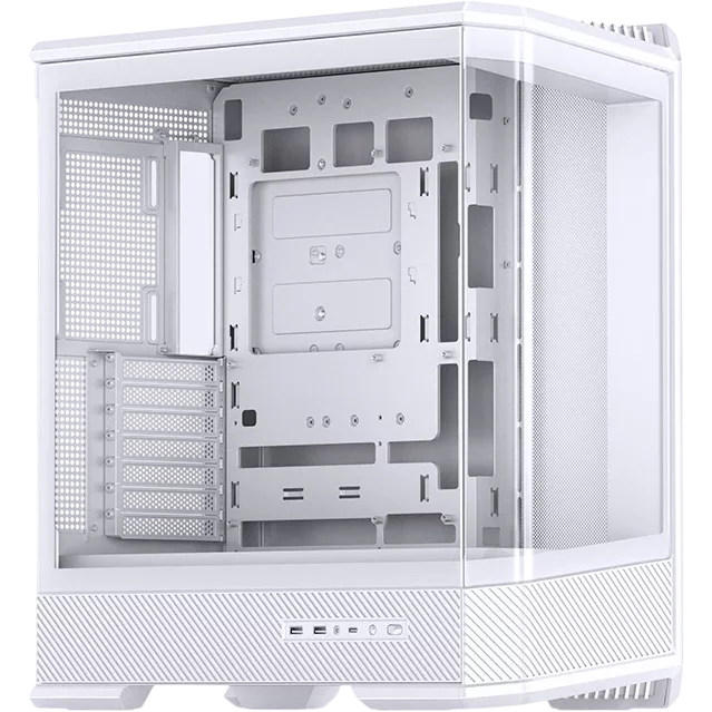 Корпус без блока питания/ Case JONSBO D400, Midi-Tower, TG, no fan, 2xUSB-A 3.0 + 1xUSB-C 3.2, ATX, mATX, mITX White (D400 WHITE)