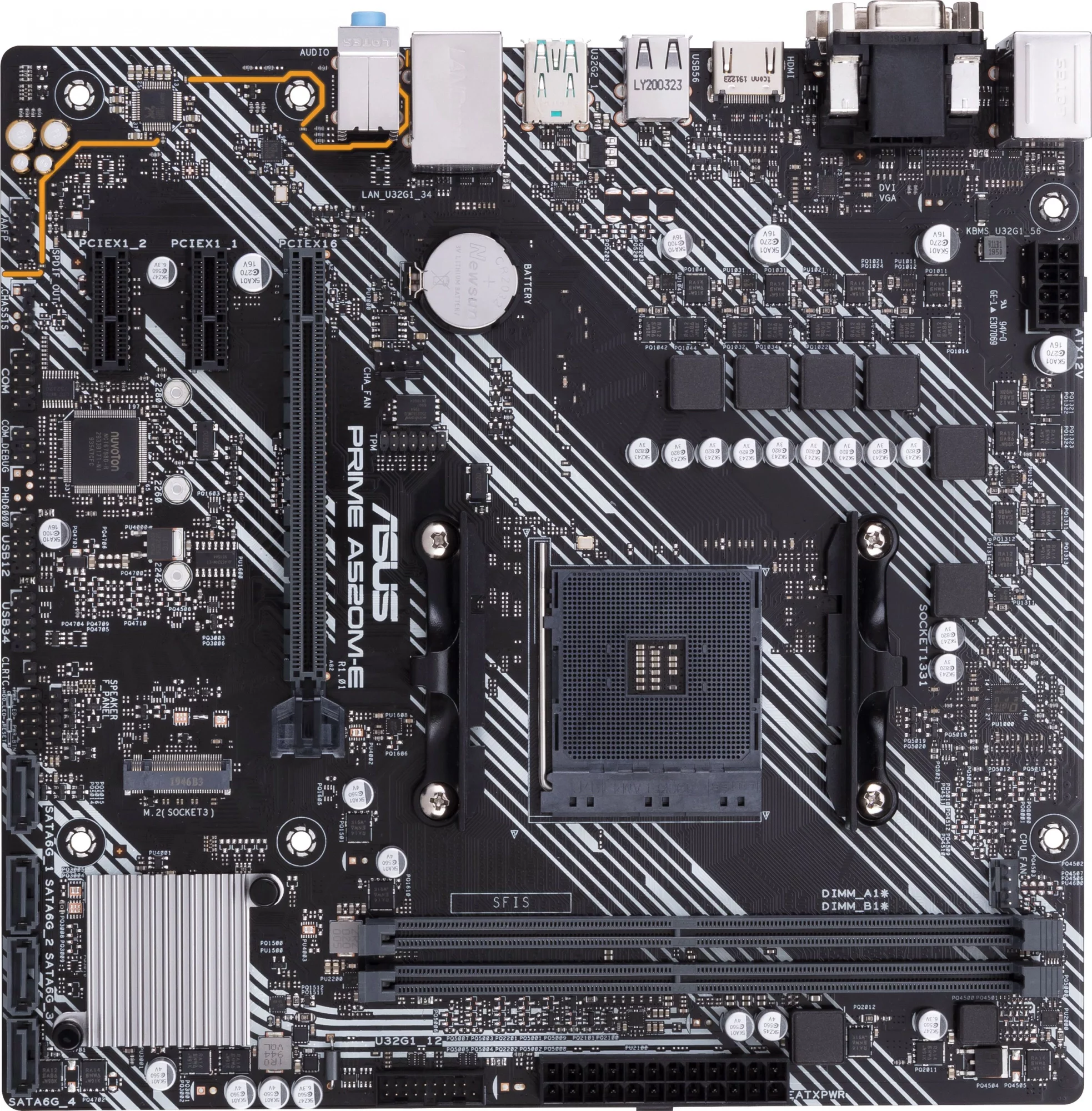 Материнская плата ASUS PRIME A520M-E/ CSM Soc-AM4 AMD A520 2xDDR4 mATX AC`97 8ch(7.1) GbLAN RAID+VGA+DVI+HDMI (PRIME A520M-E/CSM)
