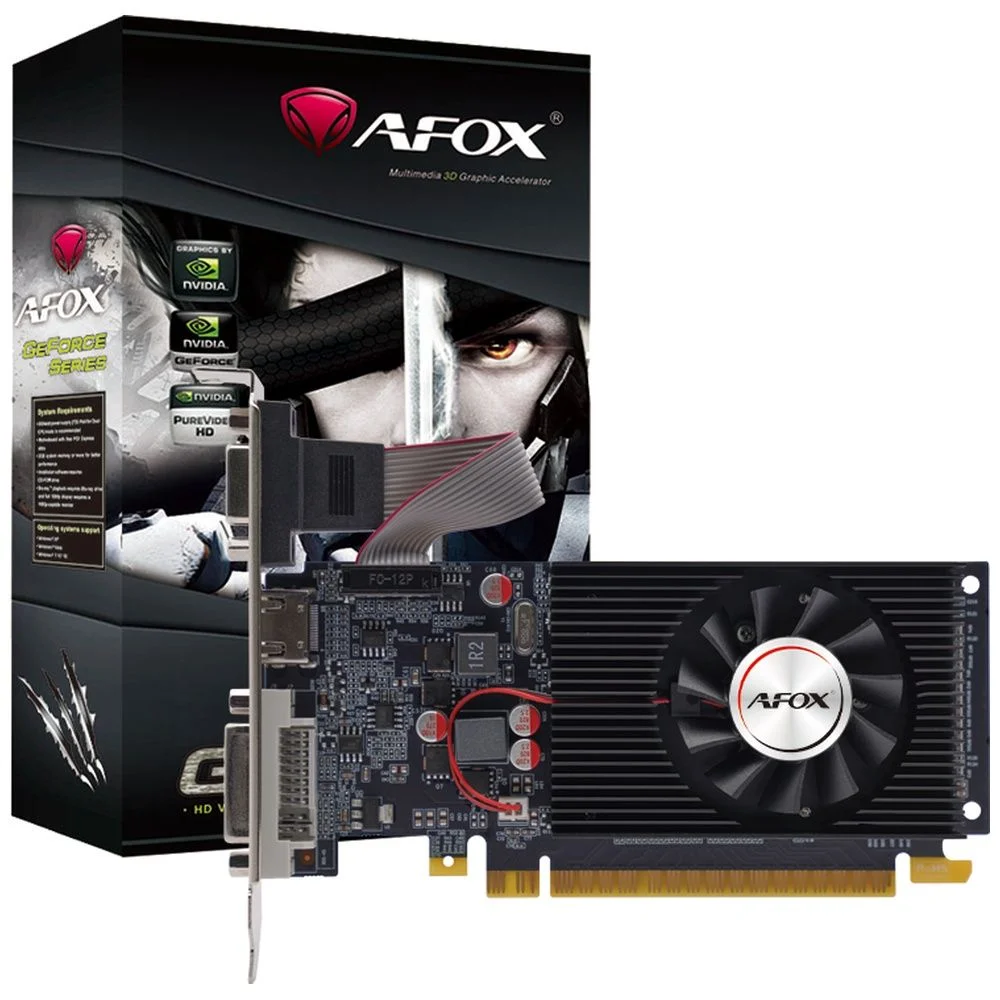 Видеокарта Afox GT610 2GB DDR3 64bit VGA DVI HDMI 1FAN LP RTL (AF610-2048D3L8)