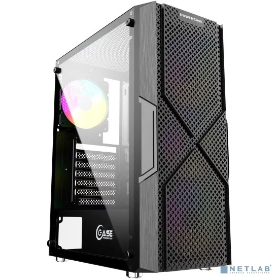 Powercase MISTRAL T4B, TEMPERED GLASS, 4X 120MM 5-COLOR FAN, ЧЁРНЫЙ, ATX (CMITB-L4)