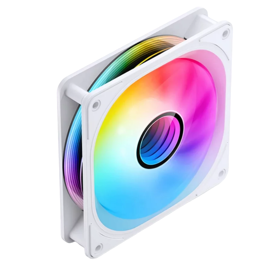 Кулер для корпуса/ Case Cooler JONSBO FR-606WR Reverse (120x120x25mm, 4-pin PWM, ARGB, 35.99CFM, 26.5dBA, 1500RPM, White)