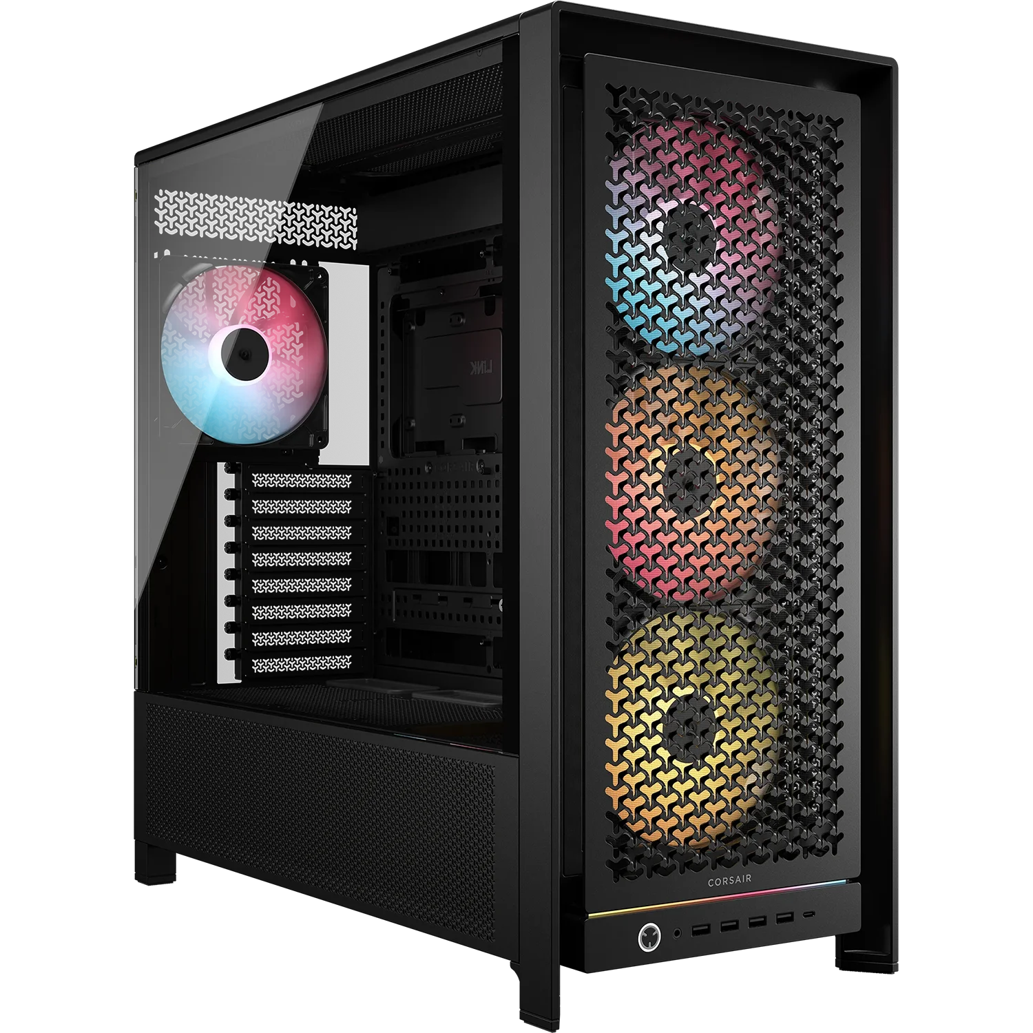 Корпус без блока питания/ Case Corsair Frame 5000D RS ARGB High-Airflow, Midi-Tower, TG, 4x140mm ARGB, 4xUSB-A 3.2, 1xUSB 3.2 Type-C, E-ATX, ATX, mATX, mITX Black (CC-9011309-WW)