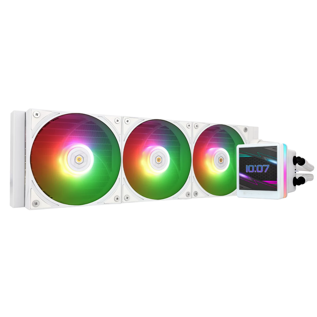 Водяное охлаждение для процессора/ Water Cooling System Thermalright Grand Vision 360 (360mm, LED, White, ARGB/ Fans: 3x120mm, 80.45CFM, 29.4dBA, 2150RPM/ Pump height 72.5mm, 6400RPM, Rad thickness 27 (G-VISION-WH-360-ARGB)