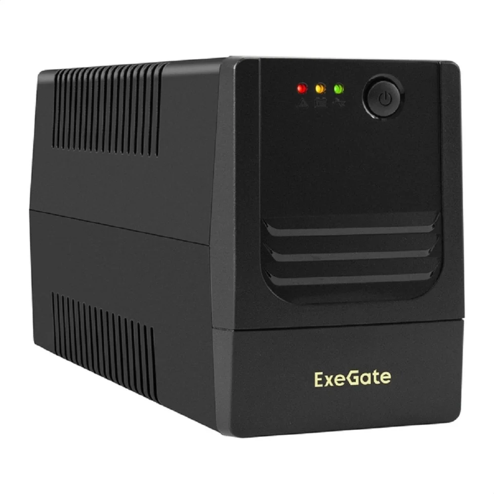 Exegate EX299762RUS ИБП ExeGate Power NB-800.LED.AVR.2SH.USB (800VA/480W, LED, AVR, 2*Schuko,USB, батарея 12V 9Ah, Black)