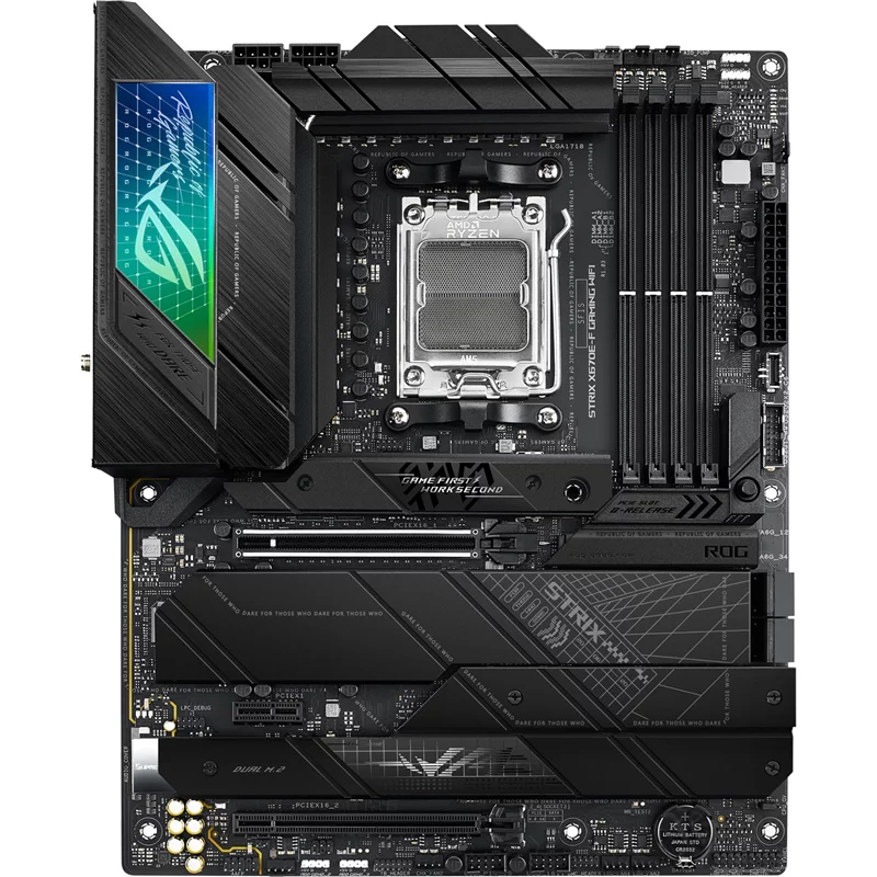 Материнская плата ASUS ROG STRIX X670E-F GAMING WIFI, Socket AM5, X670, 4*DDR5, HDMI+DP, 4xSATA3 + RAID, M2, Audio, Gb LAN, USB 3.2, USB 2.0, ATX (90MB1BA0-M0EAY0)
