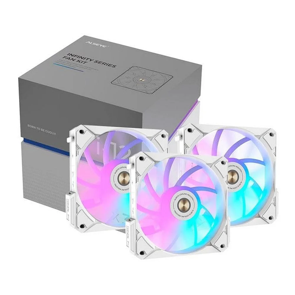 Вентилятор в корпус ALSEYE Bad Pack COOLING FAN Kit i12W-K3 White Dimensions: 120 x 120 x 25mm Voltage: DC 12V Current: 0.21A Fan Speed :800-1800±10% Max. Air Flow: 31.18-73.92CFM Max. Air Pressure: 0.56-2.1mmH20 M (AS.04.09.0003||BP)