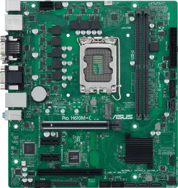Материнская плата ASUS PRO H610M-C-CSM, LGA1700, H610, 2*DDR5, D-sub+DP+DVI+HDMI, SATA 6.0, M.2, USB 3.2*2, USB 2.0*2, COM, mATX, 90MB1AT0-M0EAYC