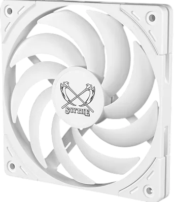 Кулер для корпуса/ Case Cooler Scythe Wonder Tornado 120 Slim White (120x120x15mm, 4-pin PWM, 34.31CFM, 26.36dBA, 2000RPM, White) (WT1215FD20W-P)
