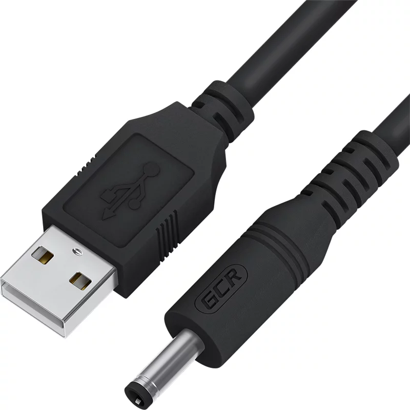 GCR Кабель питания 1.0m USB AM / DC Jack 5.5mm, черный (GCR-53415)