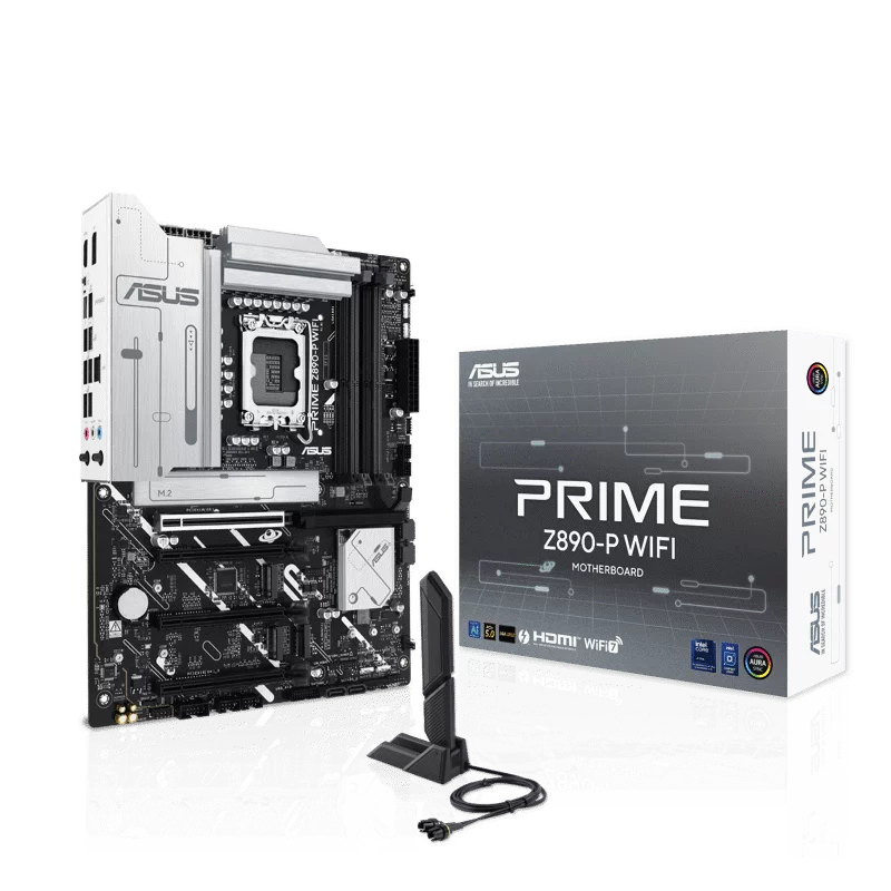 Материнская плата ASUS PRIME Z890-P WIFI, LGA1851, Z890, 4*DDR5, 4*SATA, 4*M.2, 3*USB 3.2, 4*USB 2.0, Type-C, 4*PCIx16, HDMI+DP, ATX (90MB1I70-M0EAY0)