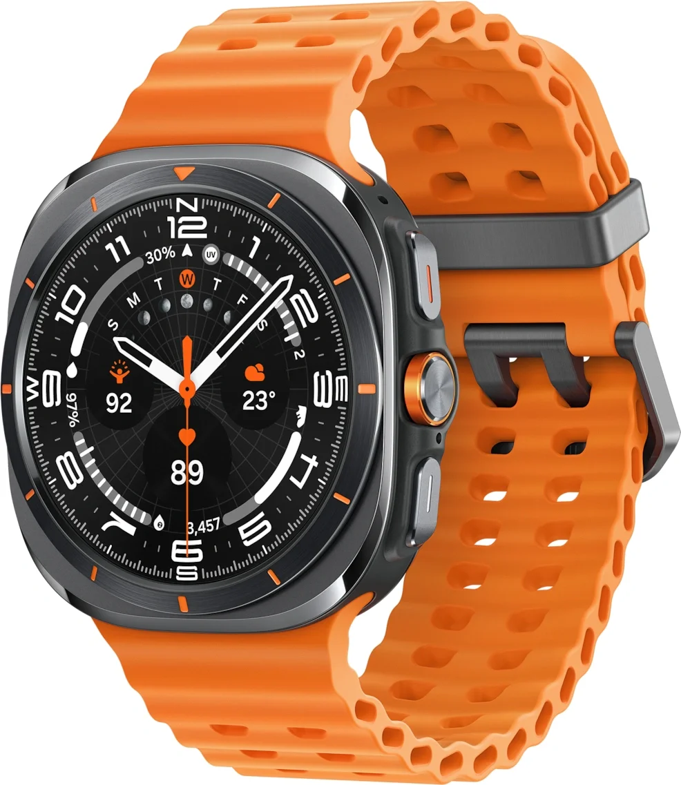 Смарт-часы Samsung Galaxy Watch Ultra LTE Watch Ultra 47мм 1.5" AMOLED корп.черный титан рем.оранжевый (SM-L705FZA1CAU)