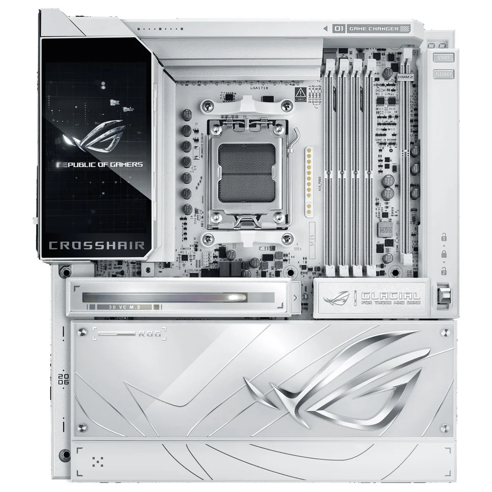 Материнская плата ASUS ROG CROSSHAIR X870E GLACIAL AM5 E-ATX 4xDDR5 2xPCIEx16 2xM.2 2xUSB-C 2x10GLAN WiFi 7 (90MB1NQ0-M0EAY0)