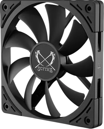 Кулер для корпуса/ Case Cooler Scythe Kaze Flex II 120 Slim (120x120x15mm, 4-pin PWM, 48CFM, 27.8dBA, 1800RPM, Black) (KFS1215FD18-P)