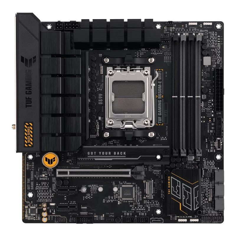 Материнская плата ASUS TUF GAMING B650M-E WIFI, Socket AM5, B650, 4*DDR5, 2xDP+HDMI, 4xSATA3, 2xM.2, Audio, Gb LAN, USB 3.2, USB 2.0, mATX (90MB1FV0-M0EAY0)