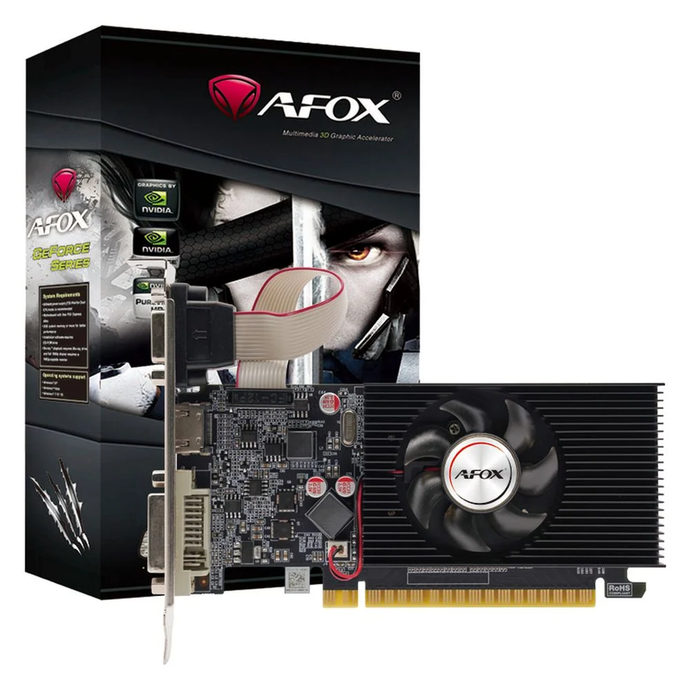 Видеокарта Afox GT610 1GB DDR3 64bit VGA DVI HDMI 1FAN LP RTL (AF610-1024D3L2)