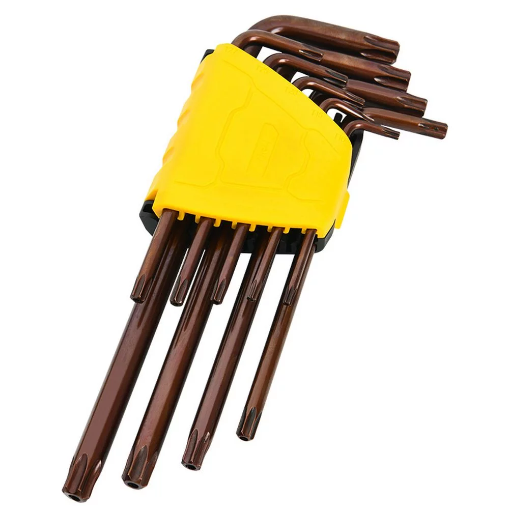 Ключ Deli Набор шестигранных ключей "TORX" удлиненных Deli DL230707G 9 шт S2, размеры T10,T15,T20,T25,T27,T30,T40,T45,T50, пластиковый держатель