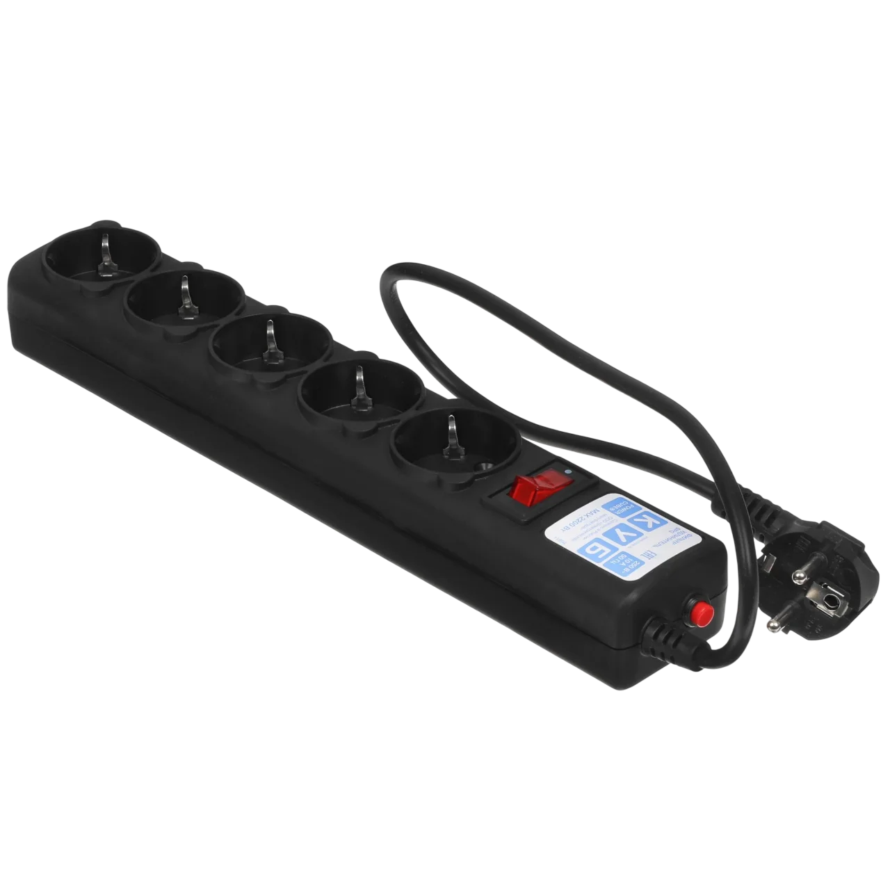 Фильтр-удлинитель/ Surge protector Power Cube 0.5 m 5 outlets (Black graffite) 10A / 2.2kW (SPG5-C1)