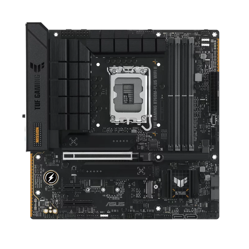 Материнская плата ASUS TTUF GAMING B760M-PLUS WIFI II, LGA1700, B760, 4*DDR5, HDMI+DP, 4xSATA3 + RAID, M2, Audio, Gb LAN, USB 3.2, USB 2.0, mATX (90MB1HE0-M0EAY0)
