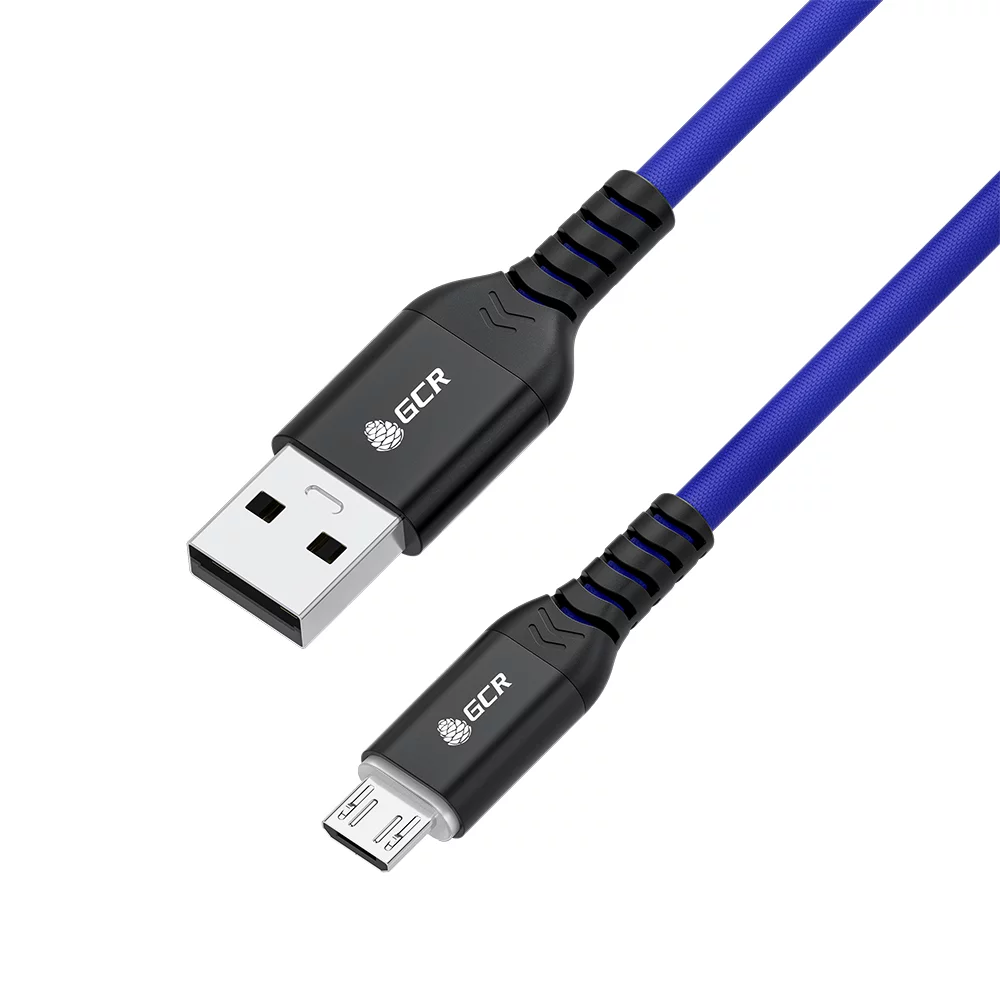 GCR QC Кабель 1.2m MicroUSB быстрая зарядка, JEANS, AL case черный, 28/24 AWG, GCR-54959