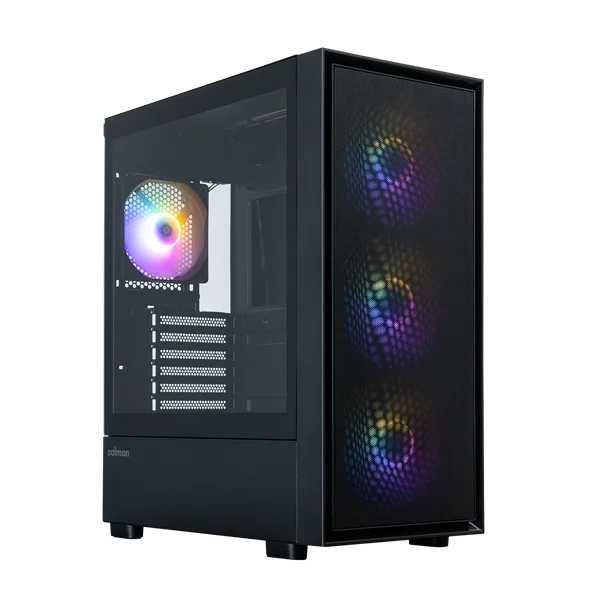 корпус ZALMAN S6, ATX, BLACK, WINDOW, 2xCombo (3.5" or 2.5"), 1x2.5", 1xUSB Type C, 1xUSB3.0, 1xUSB2.0, FRONT 3x140mm FRGB, REAR 1x120mm FRGB (S6 BLACK)