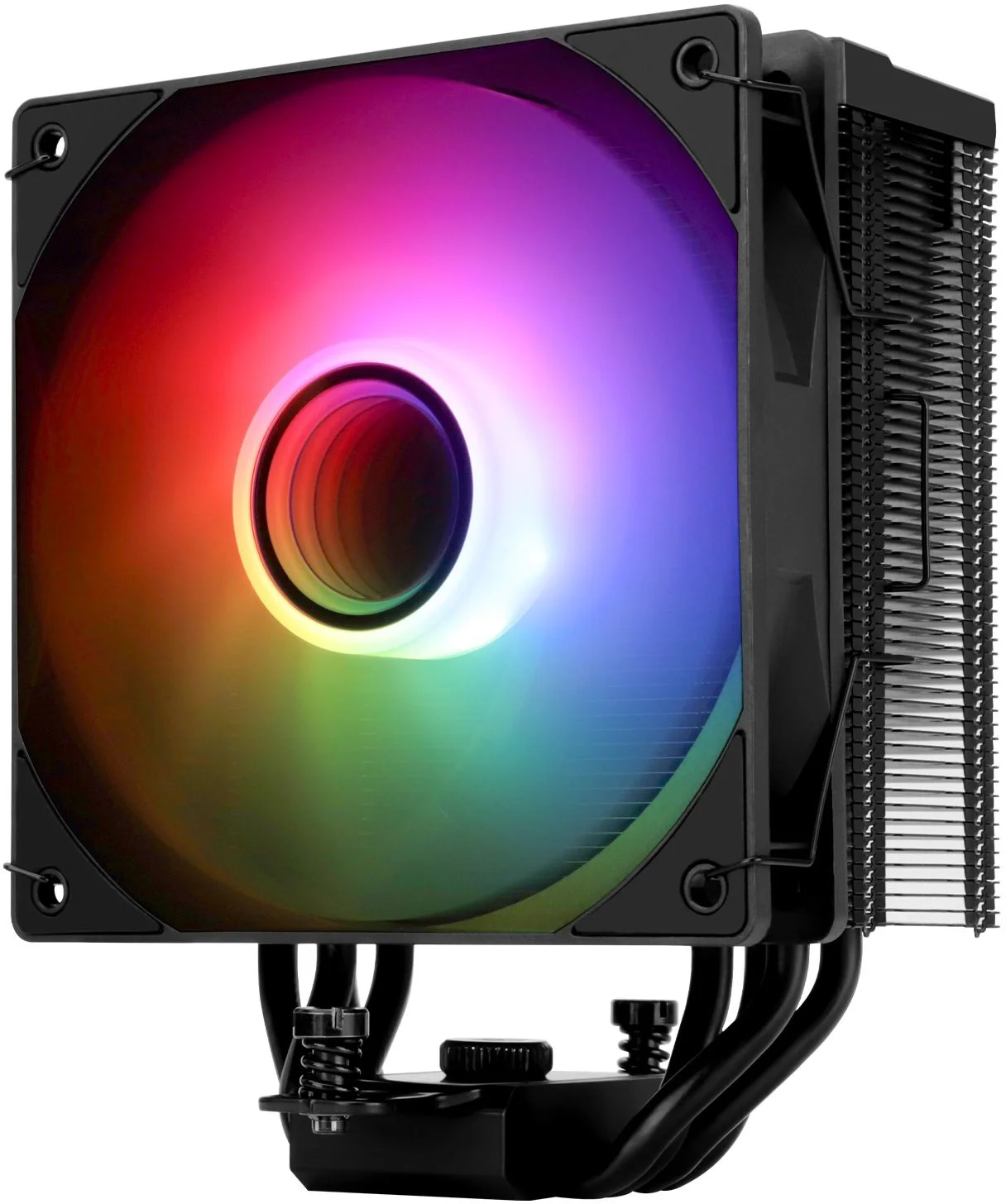 Устройство охлаждения(кулер) Thermalright Assassin Spirit 120 Vision ARGB Soc-AM5/ AM4/ 1200/ 1700/ 1851 черный 4-pin 27dB Al+Cu LCD Ret (AS120-VISION-BL-ARGB)