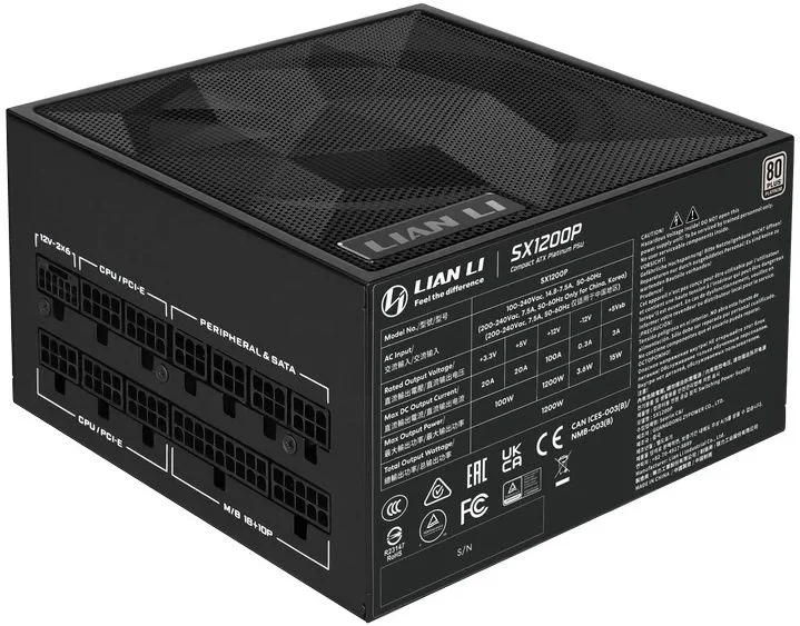 Блок питания Lian-Li ATX 1000W SX1000P 80+ platinum (20+4pin) APFC 120mm fan 8xSATA Cab Manag RTL (G9P.SX1000P.B000.RU)