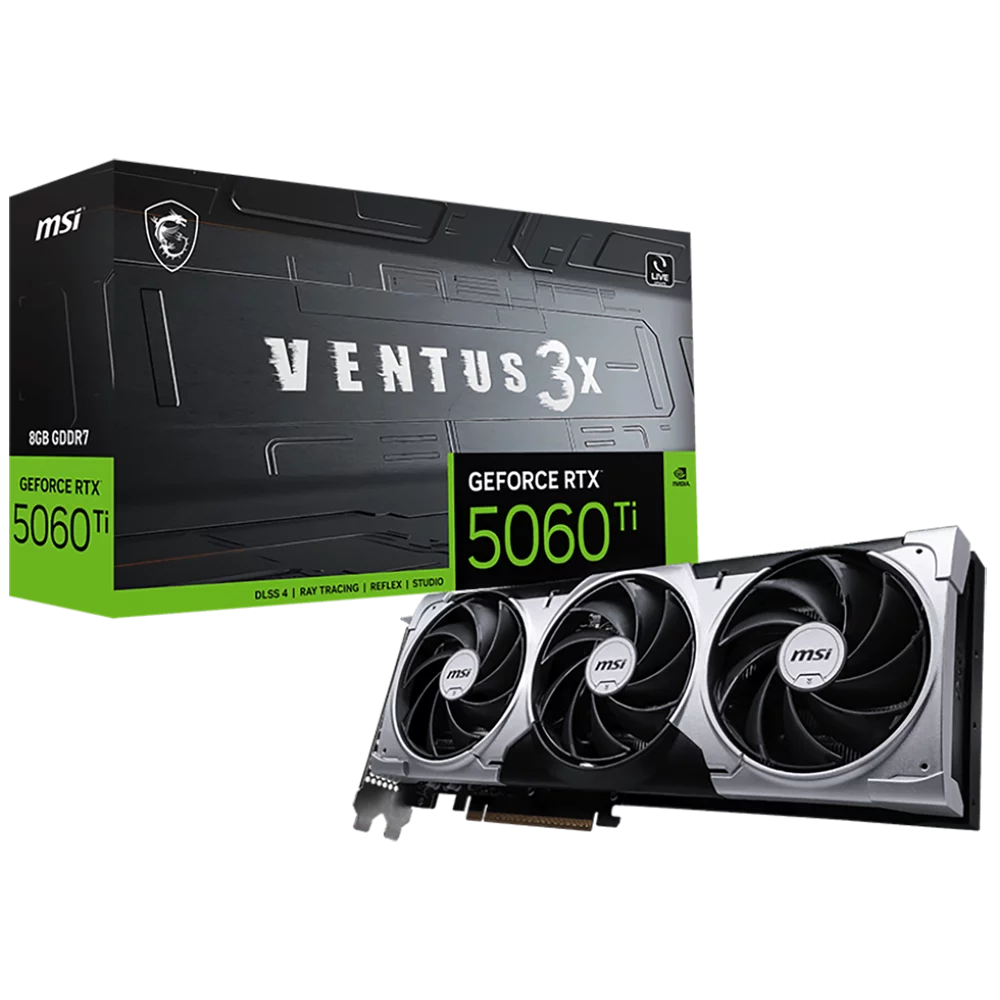 Видеокарта MSI RTX5060Ti VENTUS 3X 8GB GDDR7 128bit 3xDP HDMI 3FAN RTL (RTX 5060 TI 8G VENTUS 3X)