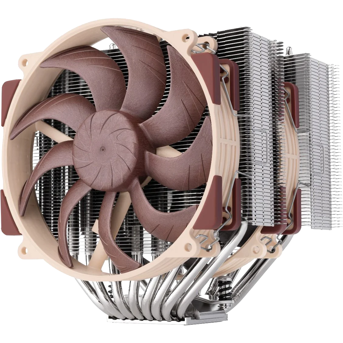 Кулер для процессора/ CPU Cooler Noctua NH-D15 G2 (228W, 4-pin PWM, 168mm, Al/Cu, 8x6mm, 2x140mm, 91.5CFM, 24.8dBA, 1500RPM, S: 1851/1700/1200/115X, AM5/AM4, Beige/Brown)