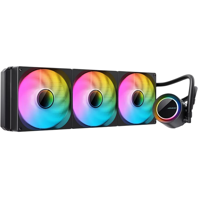 Система жидкостного охлаждения/ Water Cooling System JONSBO TG-420 ARGB Black (300W, 420mm, Black, ARGB/ Fans: 3x140mm, 93.73CFM, 36.2dBA, 1800RPM/ Pump height 54.55mm, 30dBA, 2400RPM, Rad thickness 5